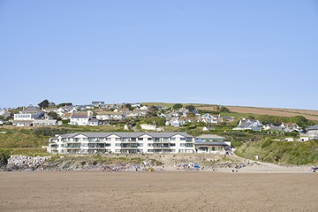 The apartments viewed from Burgh Island Causeway